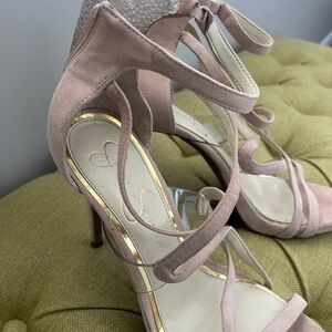 Elegant Pink Suede Women's Heels
